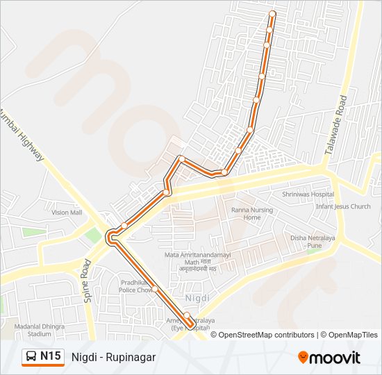 N15 bus Line Map