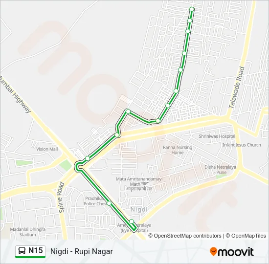 N15 Bus Line Map