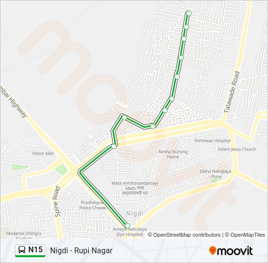 N15 bus Line Map