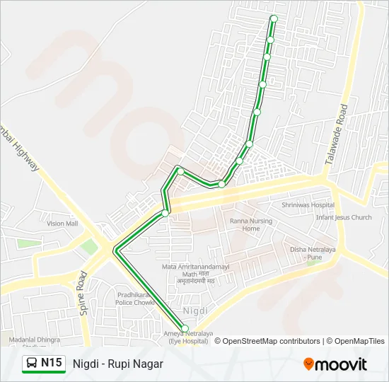 N15 Bus Line Map