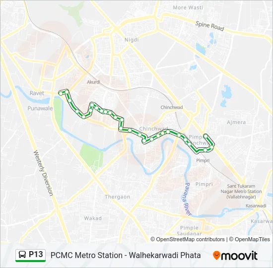 P13 Bus Line Map