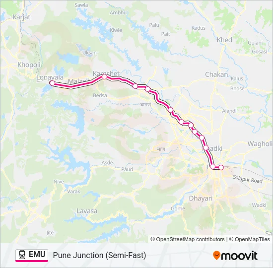 EMU Train Line Map