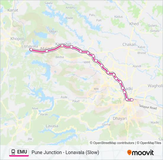 EMU Train Line Map