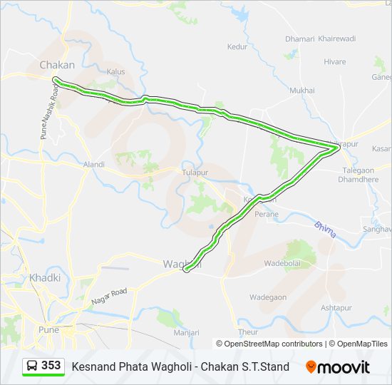 353 bus Line Map