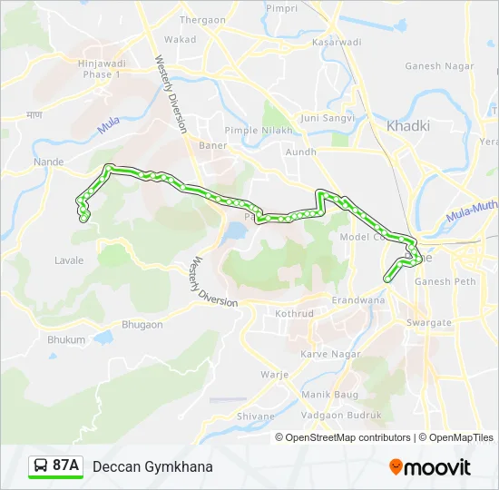 87A Bus Line Map