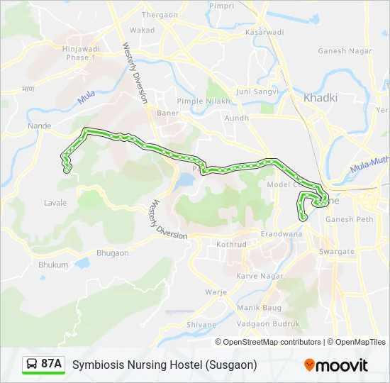 87A Bus Line Map