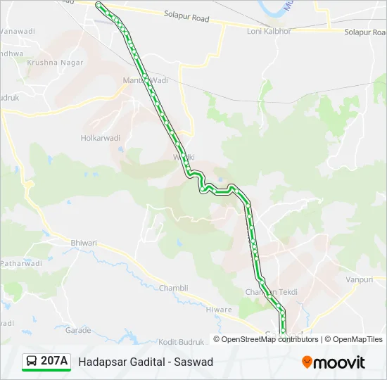 207A Bus Line Map