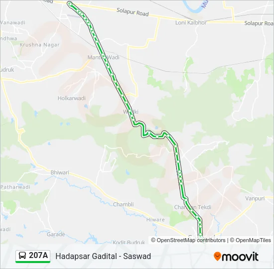207A Bus Line Map