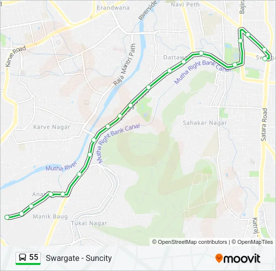55 Bus Line Map