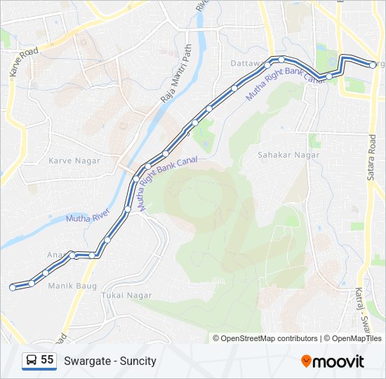 55 Bus Line Map