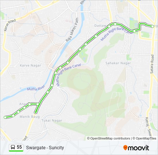 55 bus Line Map