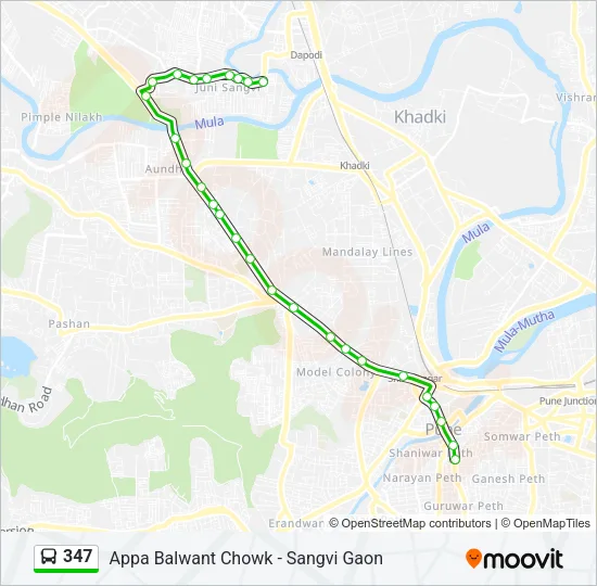 347 Bus Line Map