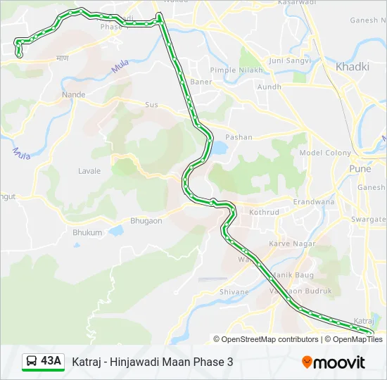 43A Bus Line Map