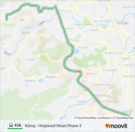 43A Bus Line Map