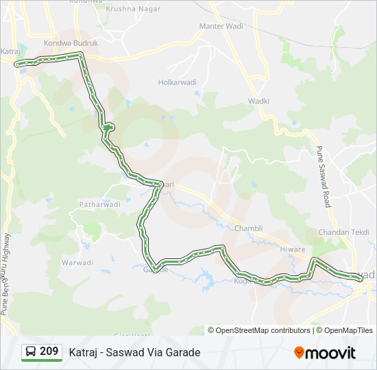 209 Bus Line Map