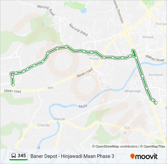 345 bus Line Map