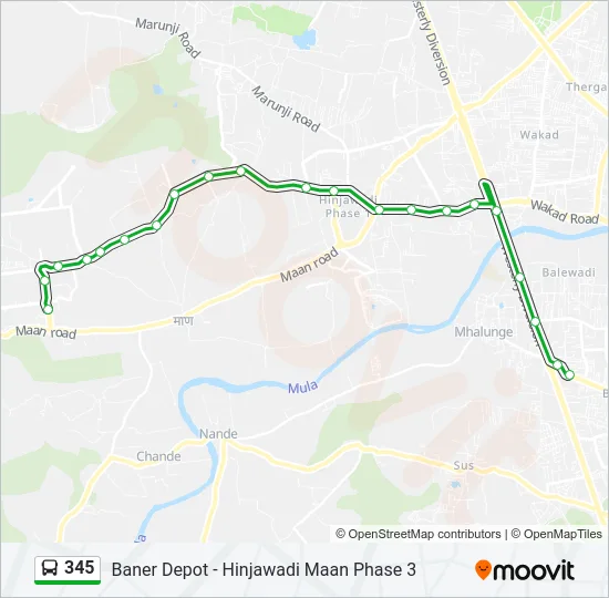 345 Bus Line Map