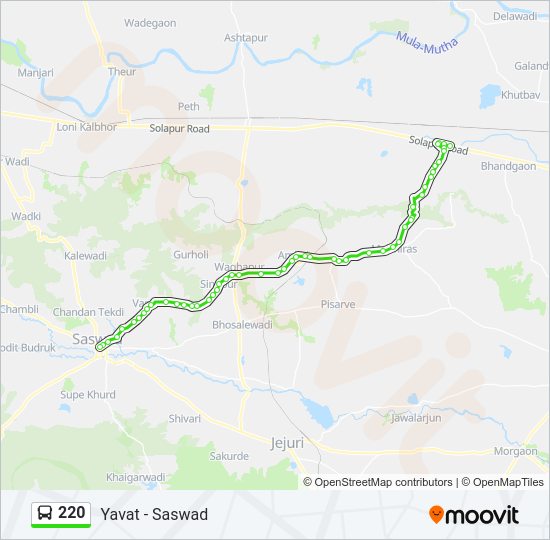 220 bus Line Map