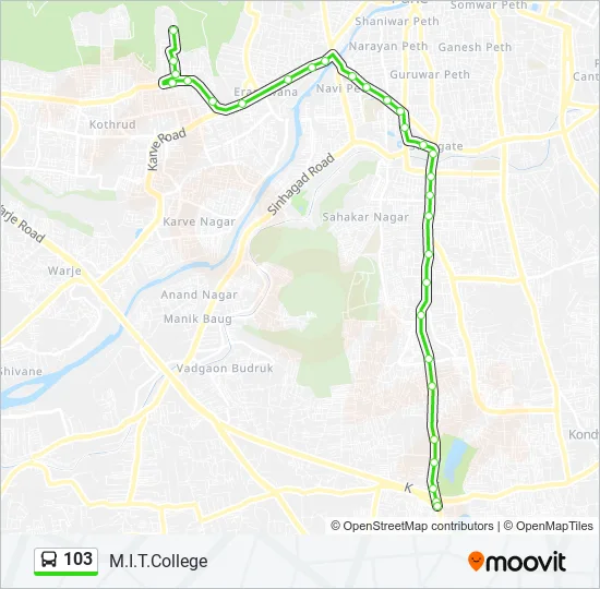 103 Bus Line Map