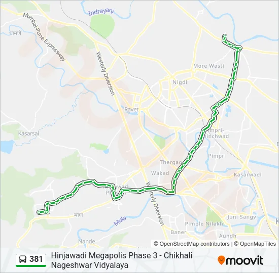 381 Bus Line Map