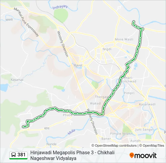 381 Bus Line Map