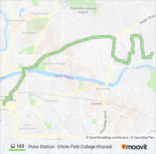 163 bus Line Map