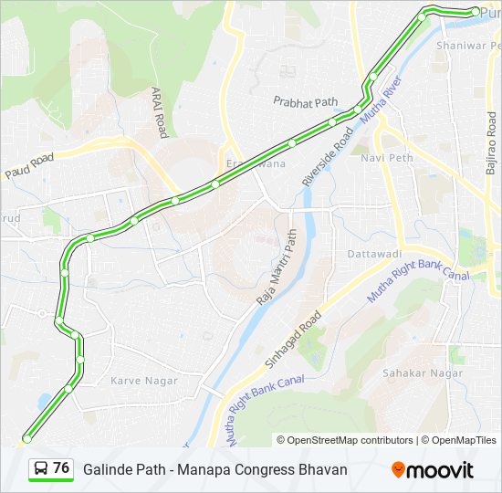 76 Bus Line Map