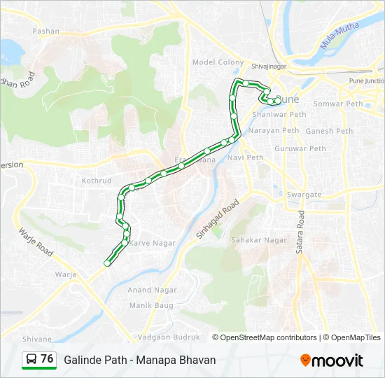 76 Bus Line Map