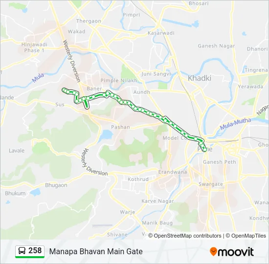 258 Bus Line Map