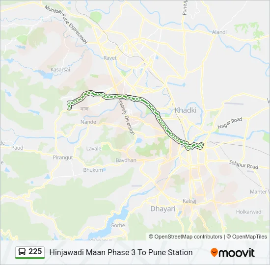 225 Bus Line Map