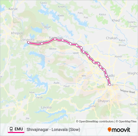 EMU Train Line Map