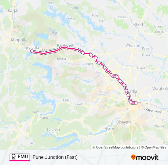 EMU Train Line Map
