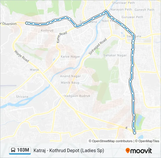 103M Bus Line Map
