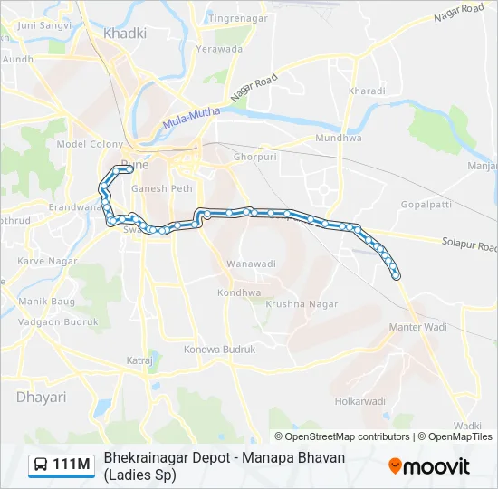 111M Bus Line Map