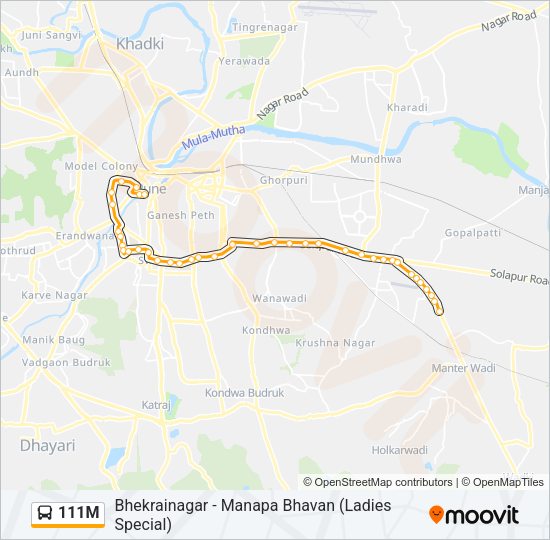 111M bus Line Map