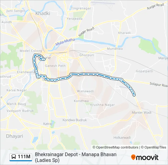111M Bus Line Map