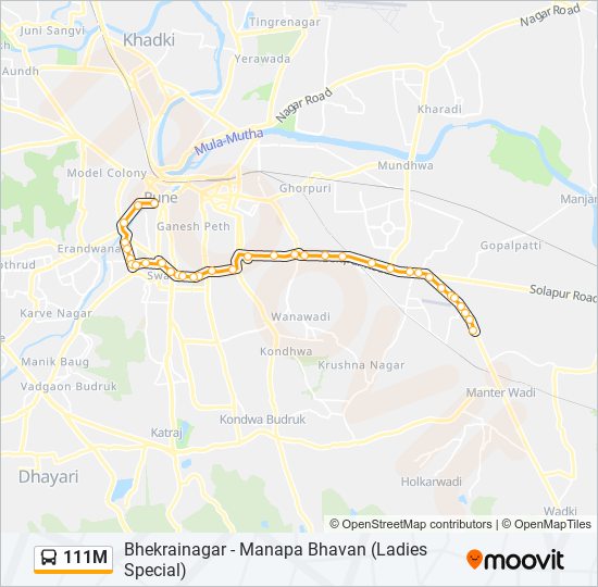 111M bus Line Map