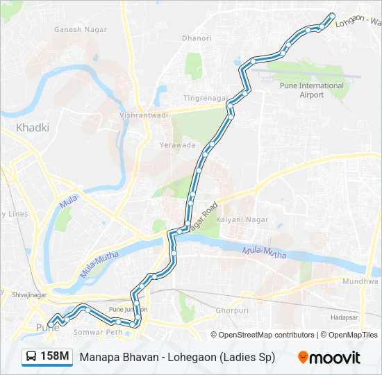 158M Bus Line Map