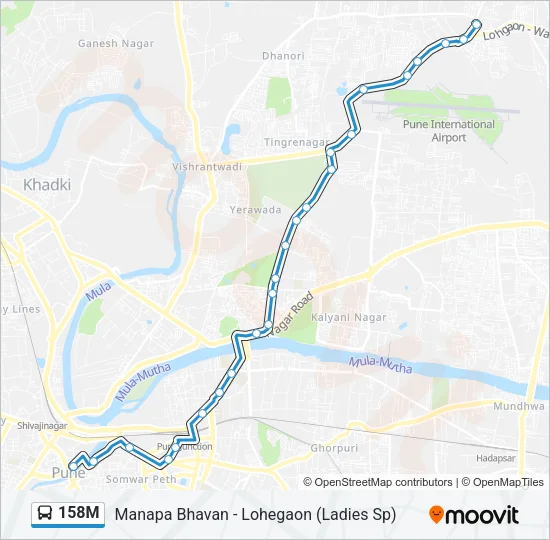 158M Bus Line Map