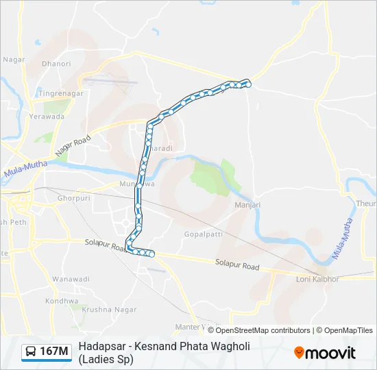 167M Bus Line Map