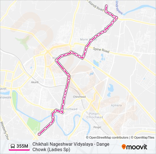 355M Bus Line Map