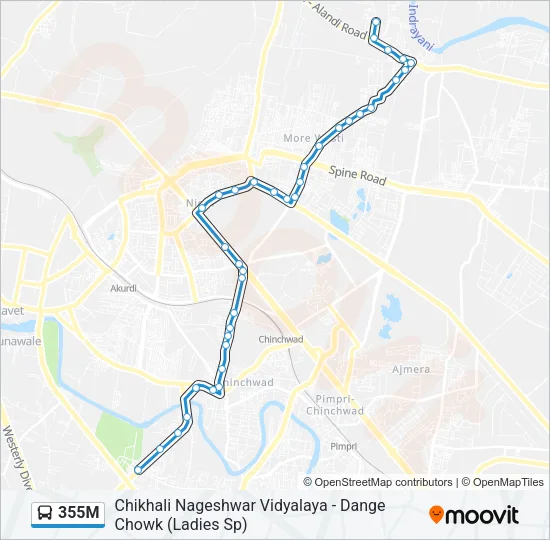 355M Bus Line Map