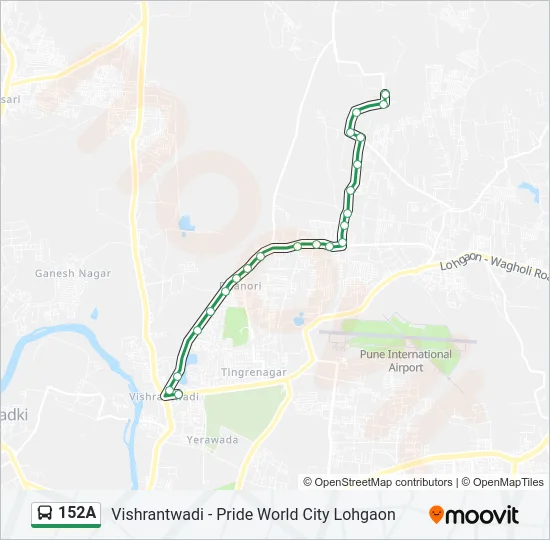 152A Bus Line Map