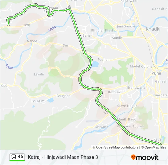 45 Bus Line Map