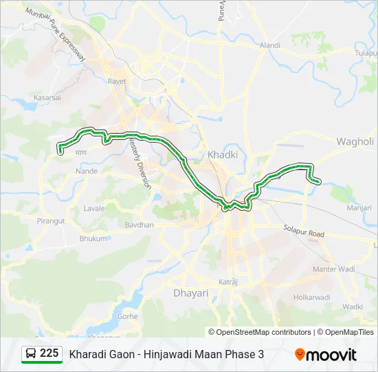225 Bus Line Map