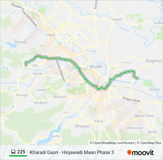 225 Bus Line Map
