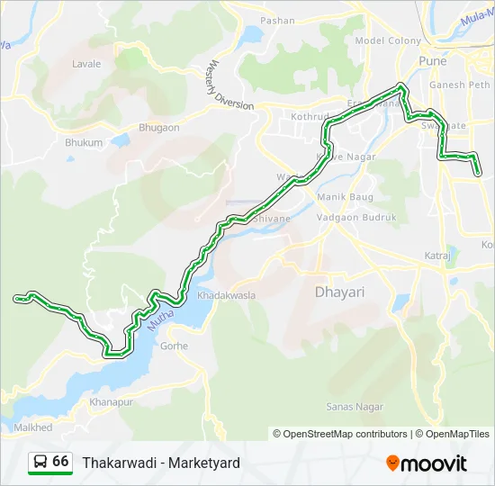 66 Bus Line Map
