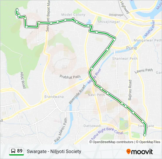89 Bus Line Map
