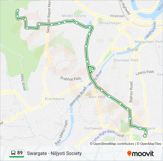 89 Bus Line Map