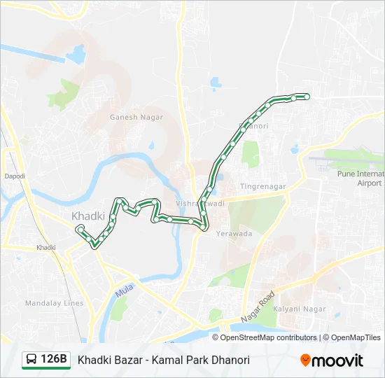 126B Bus Line Map